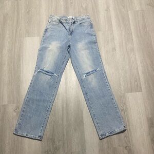 Fashion Nova Women's Light Blue Straight Jeans